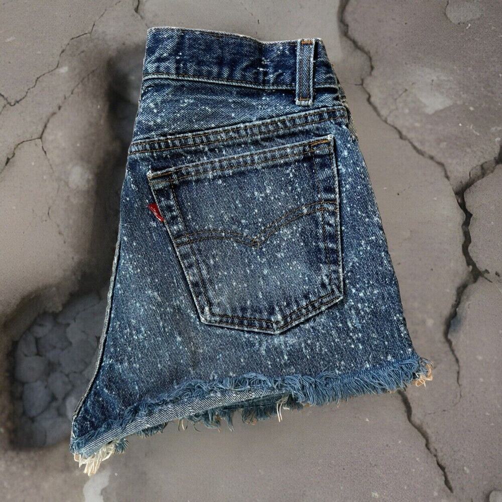 Vintage Levis 501 Shorts Women's 26 Blue 80s Denim Made in USA Jorts Summer
